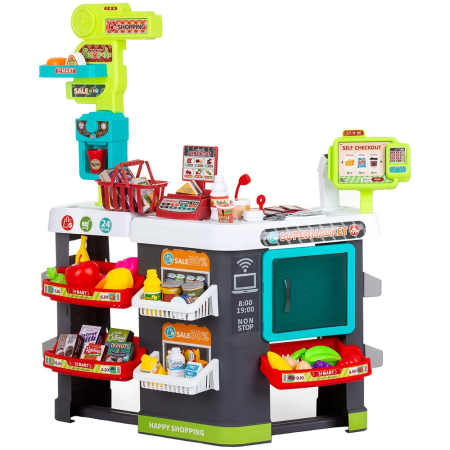 bubu-still.ro - Set jucarie Chipolino Supermarket 87 cm cu lumini, sunete si 81 accesorii