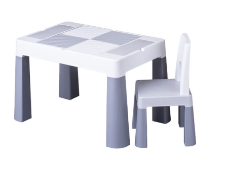 Birou copii - Set masuta cu scaun Tega Lego Multifun Gri