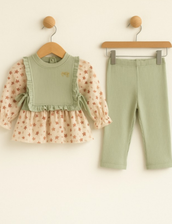 Rochite bebeluse - Set rochita si colanti, floral