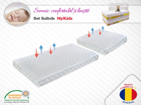 Saltea patut - Set Saltea copii MyKids spuma Relax 120x70x08 + 50x70x08 (cm)