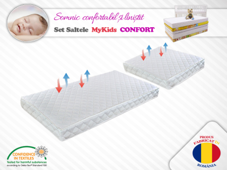Saltea patut - Set saltele MyKids Cocos Confort II 120x80x12 (cm) + 50x80x12 (cm)