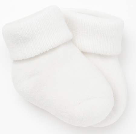 Ciorapi - Sosete flausate pentru bebe, Albe