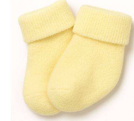 Ciorapi - Sosete flausate pentru bebe, Galben