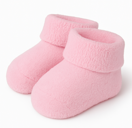 Ciorapi - Sosete flausate pentru bebe, Roz