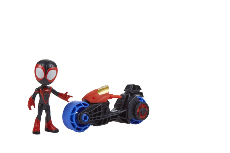 SPIDEY PRIETENII EXTRAORDINARI SET MOTOCICLETA SI FIGURINA MILES MORALES SPIDER MAN 10CM [7]