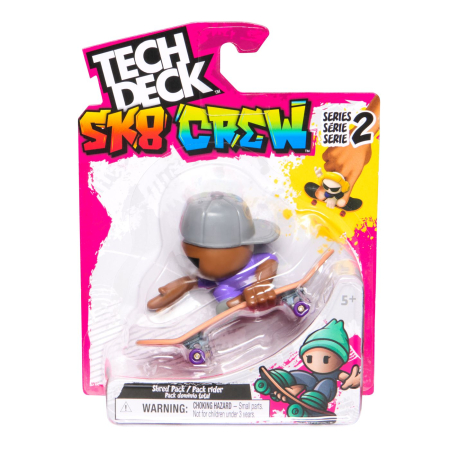 Masinute si trenulete - TECH DECH SK8 CREW PACHET PLACA SI FIGURINA 9.6CM SAPCA GRI