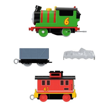 THOMAS LOCOMOTIVA MOTORIZATA PERCY BRAKE CAR BRUNO CU 2 VAGOANE [4]