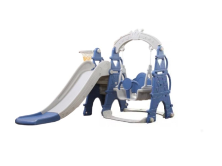 Jucarii - Tobogan MyKids cu leagan, cos de baschet Castel L-AFE03 Blue
