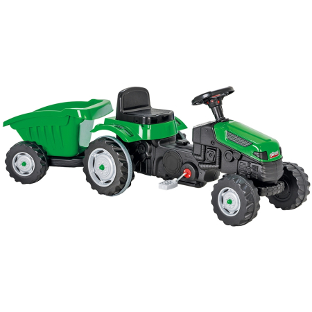 Masinute fara pedale - Tractor cu pedale si remorca Pilsan Active with Trailer 07-316 green