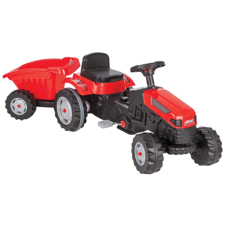 Masinute fara pedale - Tractor cu pedale si remorca Pilsan Active with Trailer 07-316 red