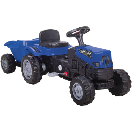 Masinute fara pedale - Tractor cu pedale si remorca Pilsan Power with Trailer blue