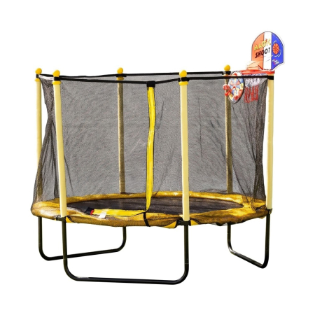 Jucarii - Trambulina Chipolino Sporty 140 cm cu cos baschet yellow