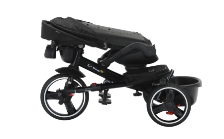 Tricicleta cu scaun reversibil, 6-36 luni, cu pozitie de somn, roata cauciuc, cu lumini si muzica, Bej [5]