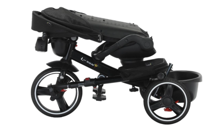 Tricicleta cu scaun reversibil, 6-36 luni, cu pozitie de somn, roata cauciuc, cu lumini si muzica, Gri [5]