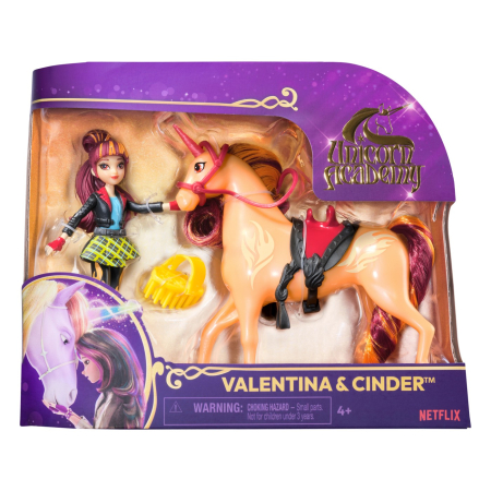 Figurine - UNICORN ACADEMY SET UNICORN CINDER SI PAPUSA VALENTINA