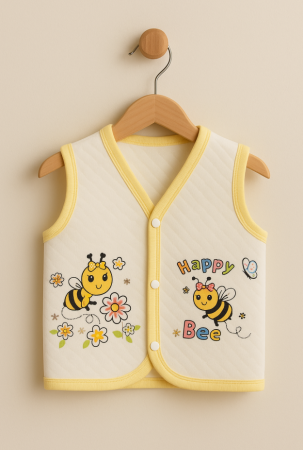 Haine bebe baietei - Vestă pentru bebeluși, matlasata, Galben