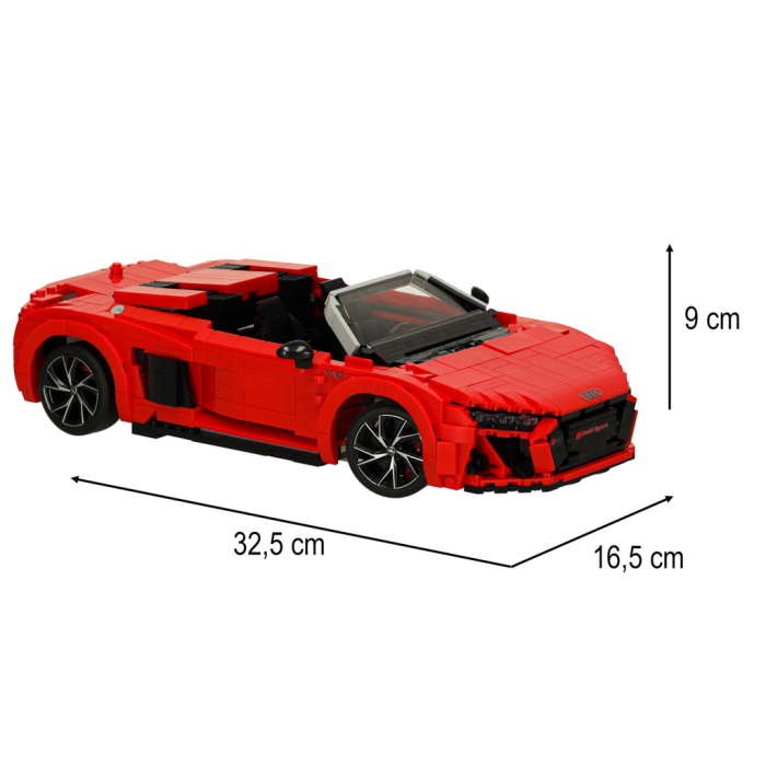 Masina Audi R8 Spyder Rastar 1:14 din piese de constructie – 1440 piese [10]