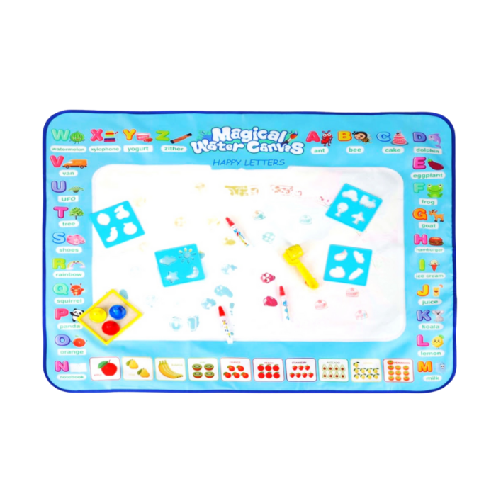 Covoraș de desen cu apă 100x80 cm + Trenuleț educativ din lemn [5]