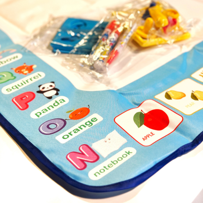 Mată de desen cu apă 100x80 cm cu accesorii, alfabet – reutilizabilă, fără murdărie [6]