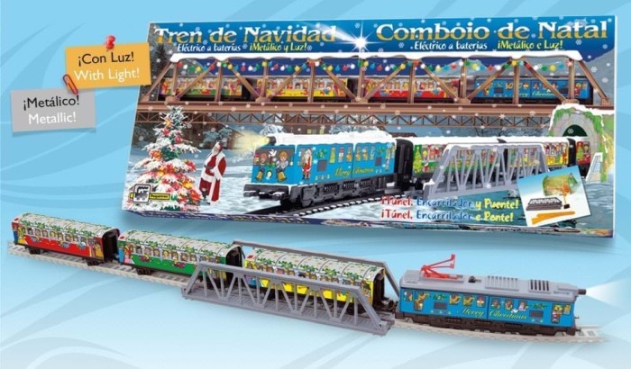 Trenulet electric Christmas cu lumina, pod si tunel [1]