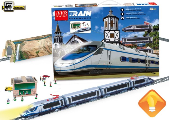 Trenulet electric High Speed cu statie, indicator de sina si tunel [1]