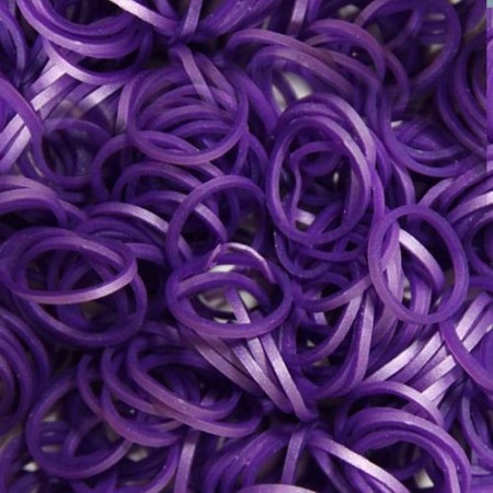 Elastice Rainbow Loom - Elastice Rainbow Loom - Metalic Mov-300 buc