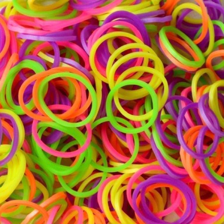 Elastice Rainbow Loom - Elastice Rainbow Loom - Neon Mix - 300 buc.
