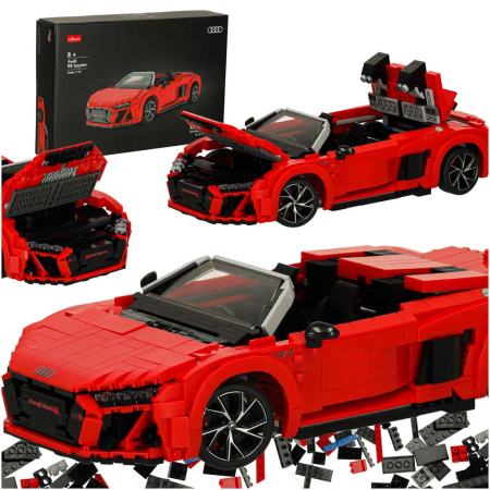 Accesorii constructie locuri de joaca - Masina Audi R8 Spyder Rastar 1:14 din piese de constructie – 1440 piese