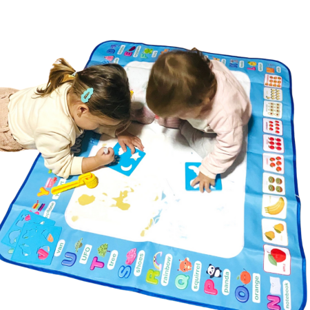 Seturi creatie - Mată de desen cu apă 100x80 cm cu accesorii, alfabet – reutilizabilă, fără murdărie