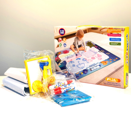 Mată de desen cu apă 100x80 cm cu accesorii, alfabet – reutilizabilă, fără murdărie [7]