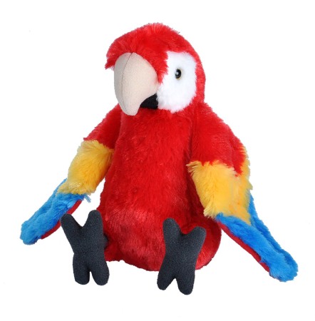 Bebeluși - Papagal Macaw Stacojiu - Jucarie Plus Wild Republic 20 cm