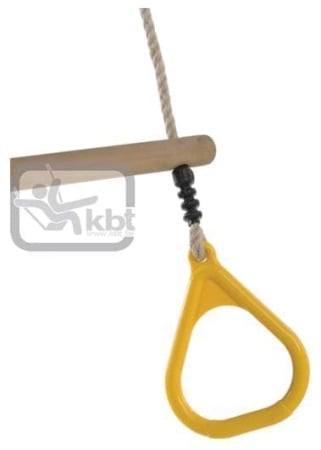 8-10 Ani - Trapez din lemn cu inele din plastic PP10, Galben, 2,55 m