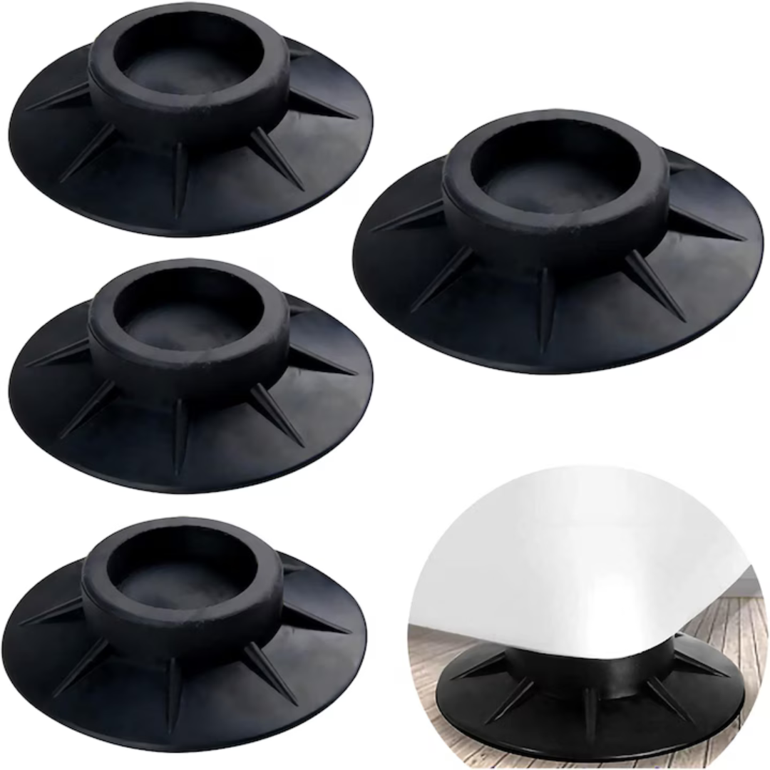 Set 4 xAmortizoare Antivibrație din Cauciuc pentru Mașină de Spălat și Uscător, Antiderapante, Rezistente la Apă și Zgomot [2]