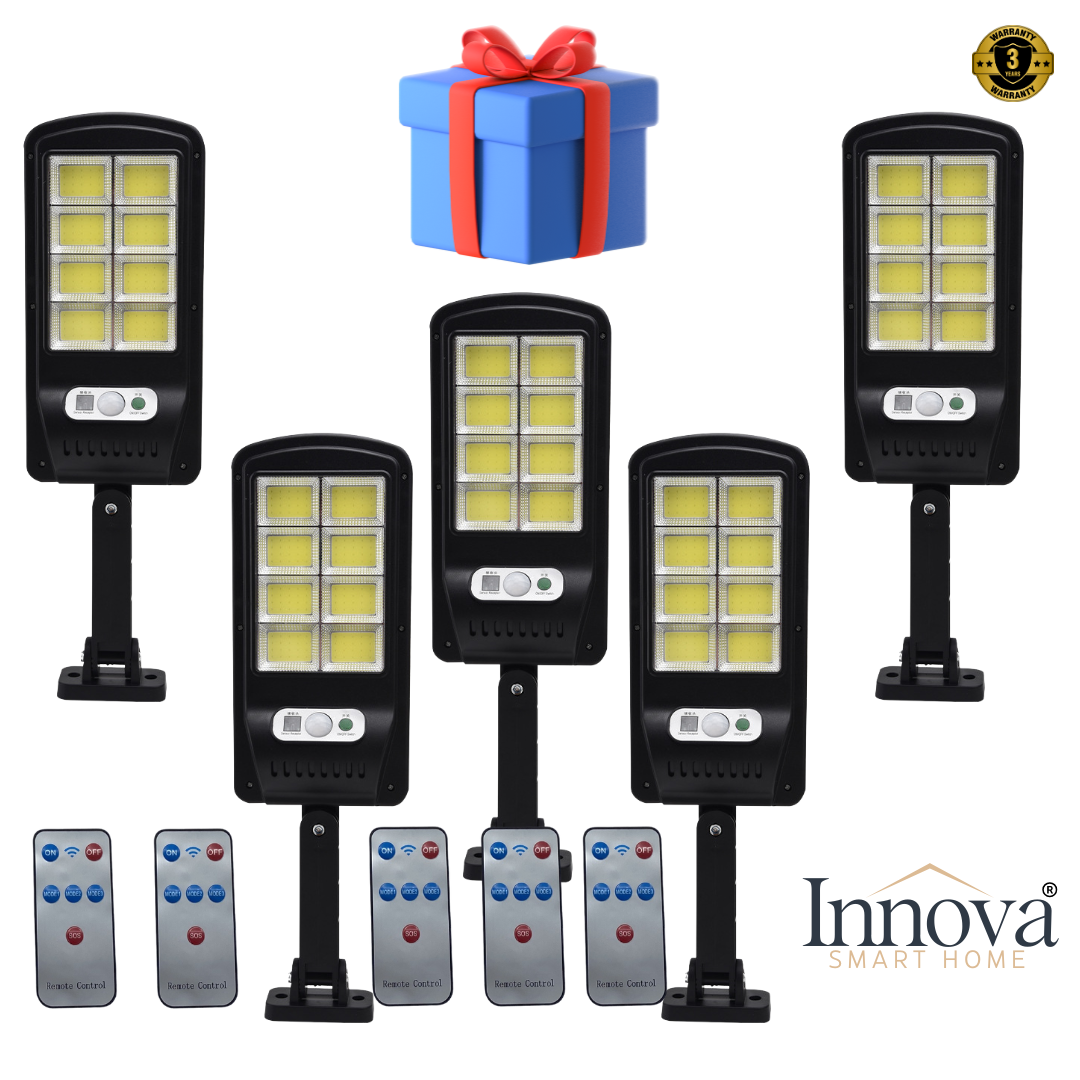 LAMPI SOLARE - Set 5 Lampi INNOVA cu Incarcare Solara160 LED-uri COB, telecomanda + cadou surpriza