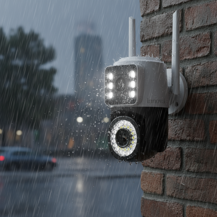 Black Friday - Set 2 x Cameră Video Duală INNOVA VISION SMART 6MP , 42 Led, Vedere 360°, Wifi +2 card 32gb Cadou [3]