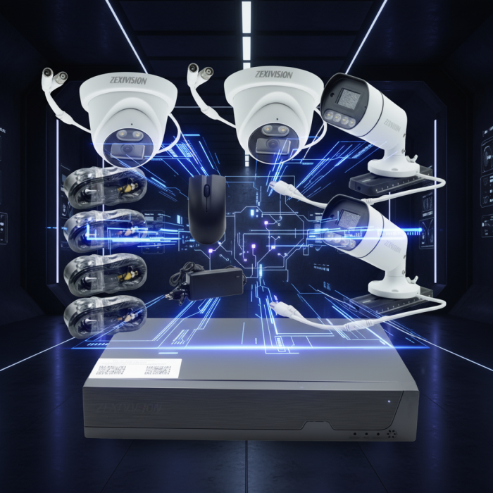 Kit Supraveghere Video Zexivision Turbo HD 5MP Full-Color 4K, Audio, HDMI, Alarmă Integrată, Vizualizare în Timp Real [4]