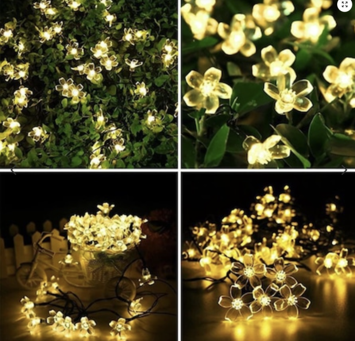Set 2/4/8 x Instalație Solară pentru Grădină - Flori de Cireș cu 50 LED-uri, Alb Cald [3]