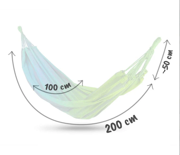 Set 2 Hamace Multicolore pentru o Persoana, 200×80 cm cu Accesorii de Prindere [3]