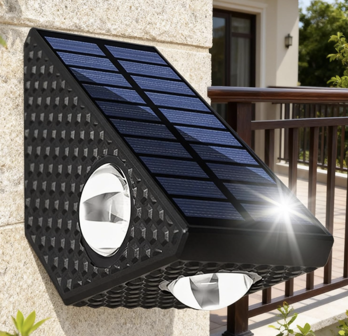 Set 2 Lampi Solare Decorative de Perete , Lumina in 3 Directii , Mullticolor , Alb rece , Alb Cald [4]