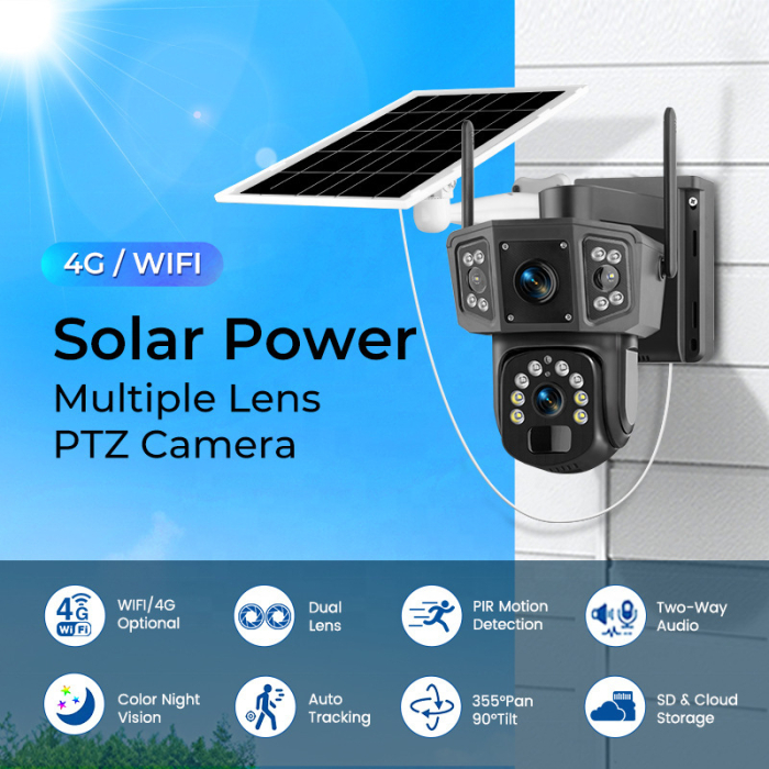 Set 2 x Camera Supraveghere Solara Dubla INNOVA 4G , 6MP , Full HD, PTZ 360°, baterie 12000mAh, vedere nocturna, audio bidirectional, O-KAM PRO, 3 ani garantie [2]