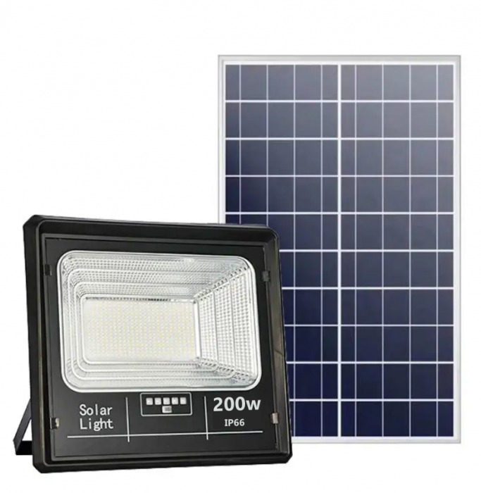 Set 2x Proiector LED Jortan cu panou solar 200w si telecomanda, IP66 + Cadou Surpriza [2]