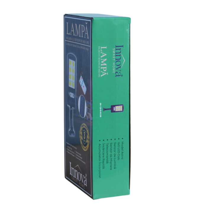 Set 4x Lampi Solare Stradale LED Astro by Innova, 160 LED COB, Senzor, Telecomandă, IP66, Cadou + Garanție 3 Ani [6]