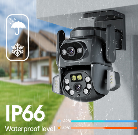 Camera de supraveghere WiFi 3MP Tuya, viziune color noapte, IP66, audio bidirectional [1]