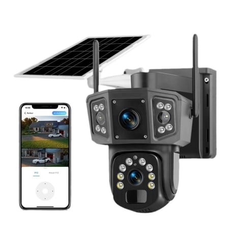 Camere Supraveghere - Camera Supraveghere Solara Dubla INNOVA WIFI , 6MP , Full HD, PTZ 360°, baterie 12000mAh , 3 ani garantie