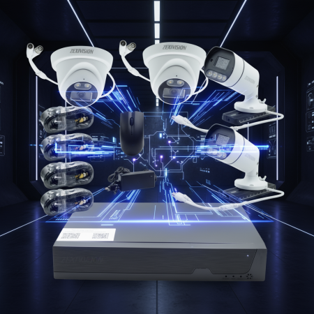 Kit Supraveghere Video Zexivision Turbo HD 5MP Full-Color 4K, Audio, HDMI, Alarmă Integrată, Vizualizare în Timp Real [3]