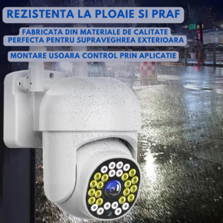 Pachet 2 x Cameră de Supraveghere Jortan 8161QJ, 28 LED-uri, WiFi, HD, Viziune Nocturnă cu Infraroșu și Protecție IP66, Transmisie Live pe Telefon [5]