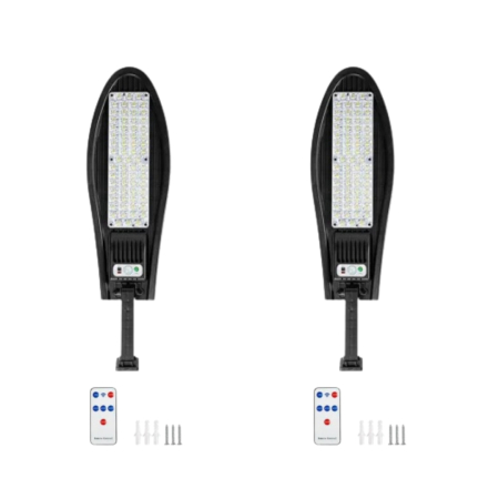 Lampi Solare Stradale - Set 1+1 Lampa Solara LUPE 260 Led , Ip66 , Senzor de Lumina + Senzor de Miscare + Telecomanda