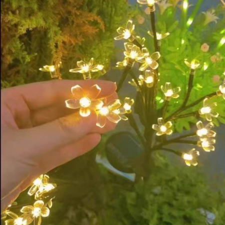 Set 2 Lampi Solare Decorative Ramura cu Flori LED, 65cm, IP66 [1]