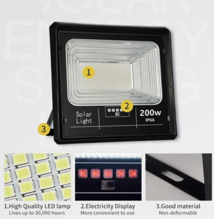 Set 4 x Proiector LED INNOVA 200W Cu Panou Solar si telecomanda, IP66 + Cadou Surpriza [8]