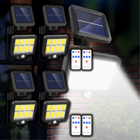 Set 4x Lampi Solare T9 INNOVA Smart Home, 160 LED COB, 8 Cadrane, Senzor Miscare, Panou Detașabil, IP66 + Telecomandă, Cadou + Garanție 3 Ani [4]